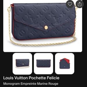 Louis Vuitton Felicie Pochette Marine Rouge
